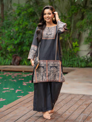 Tng By Md Stitched Collection-Noor E Shab | 2 Piece | Printed | Black