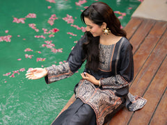 Tng By Md Stitched Collection-Noor E Shab | 2 Piece | Printed | Black