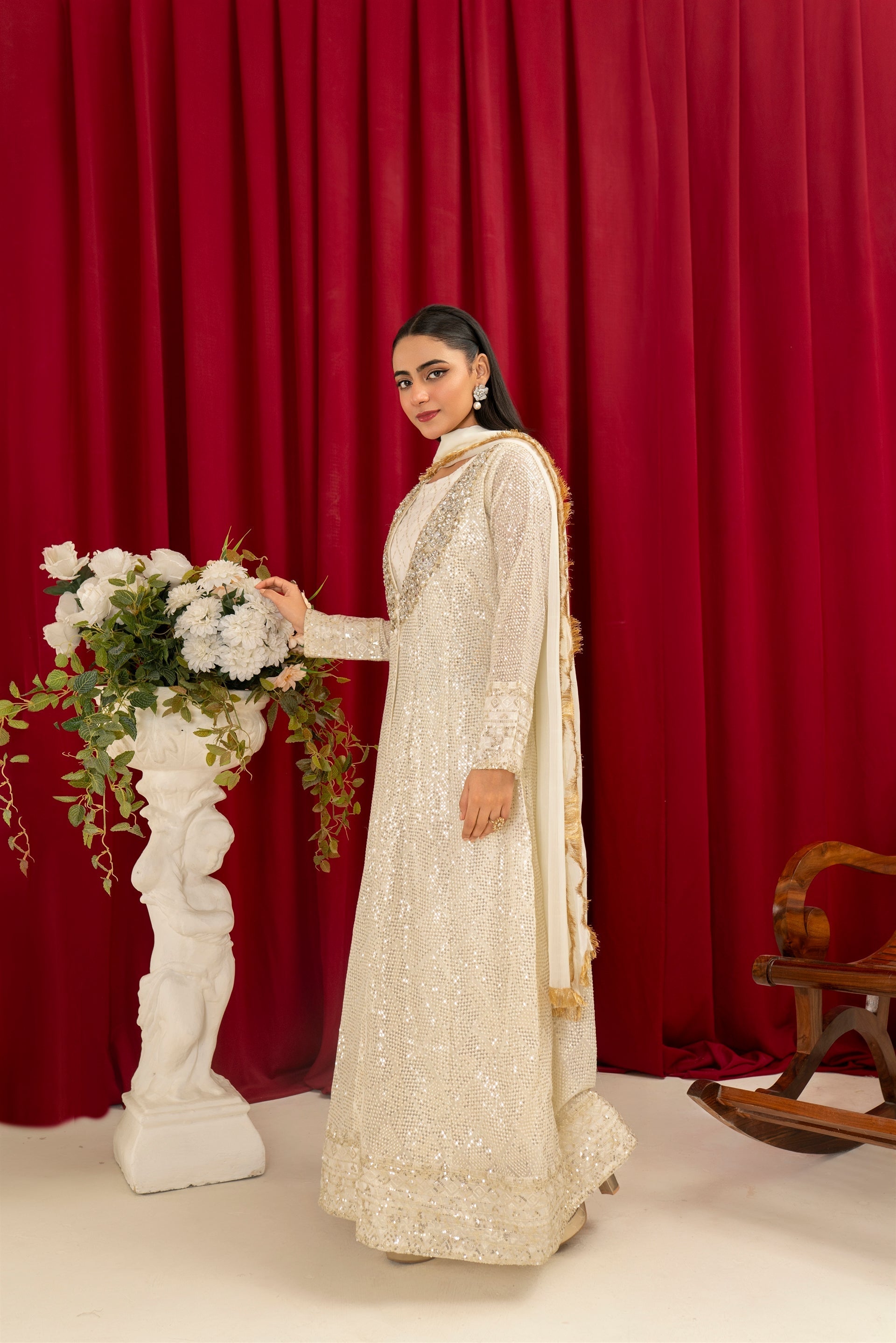 Manahils Stitched Formals K-135-Off White