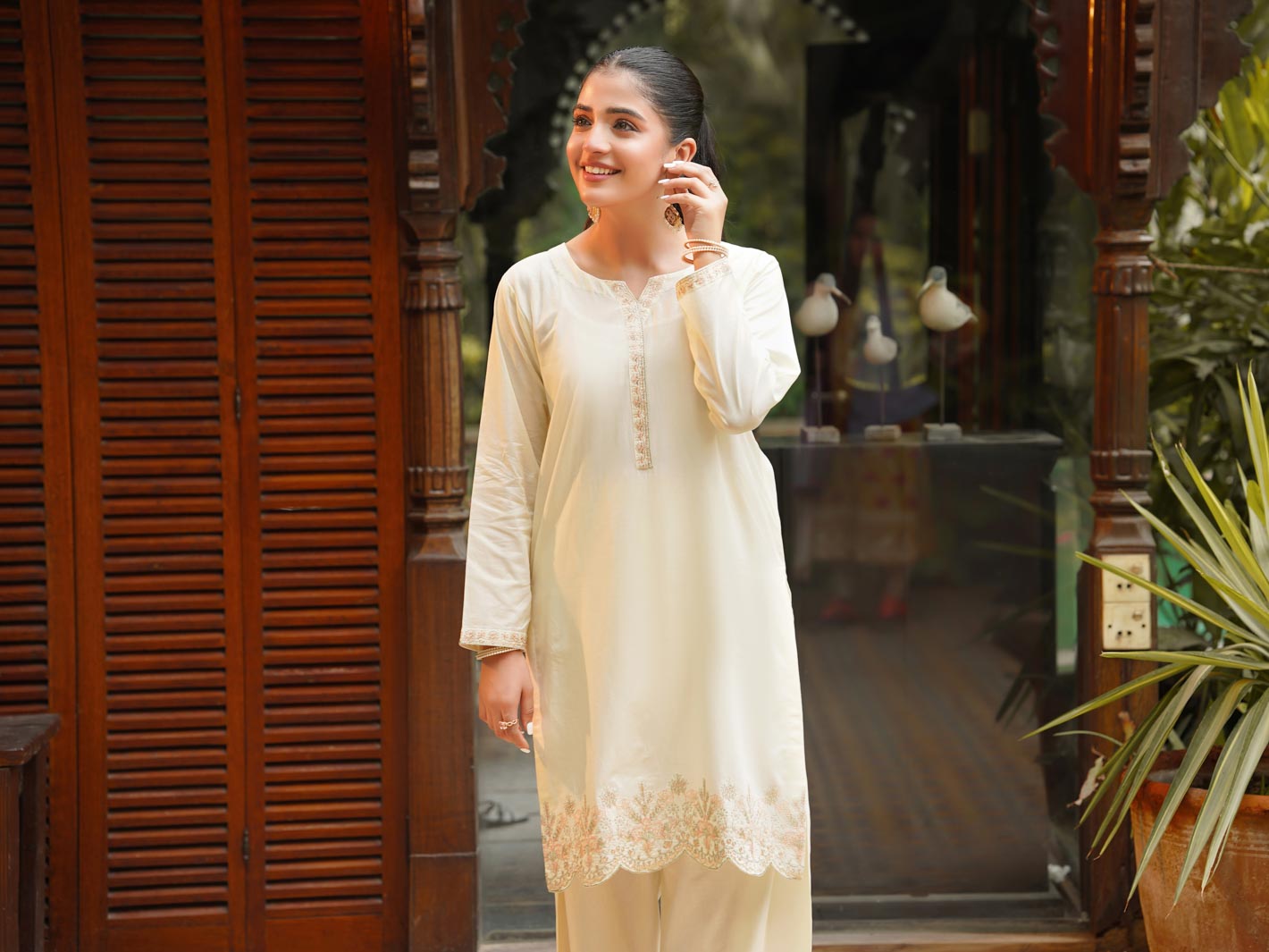 Tng By Md Stitched Collection-Shaffaf (Cream White)