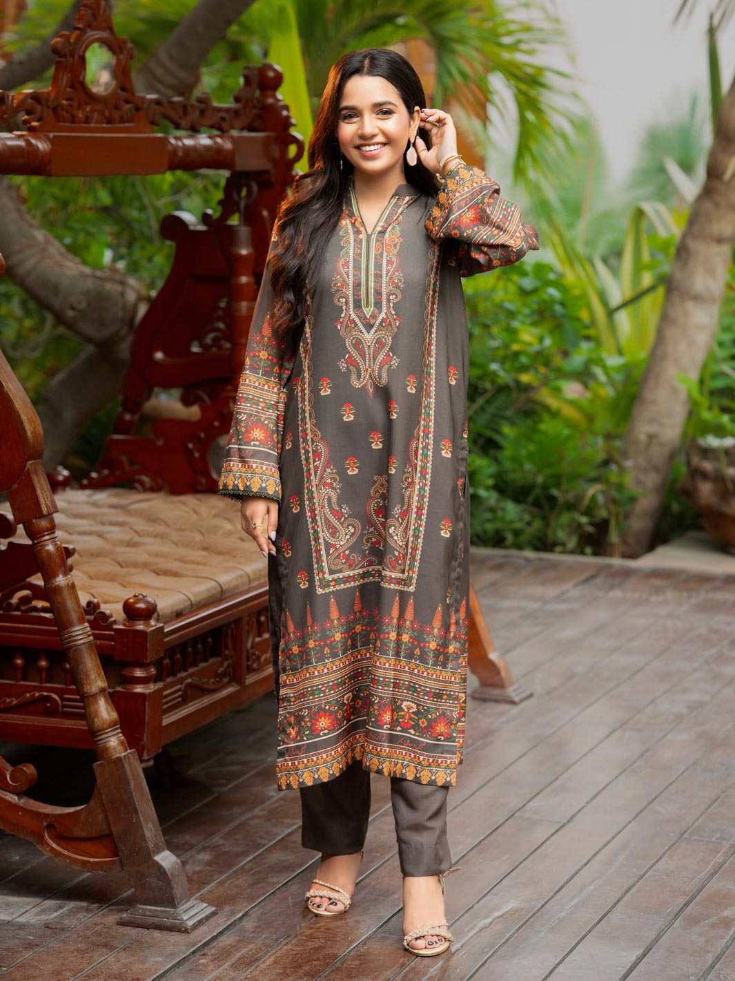 Tng By Md Stitched Collection-Miraas | 2 Piece | Printed | Olive