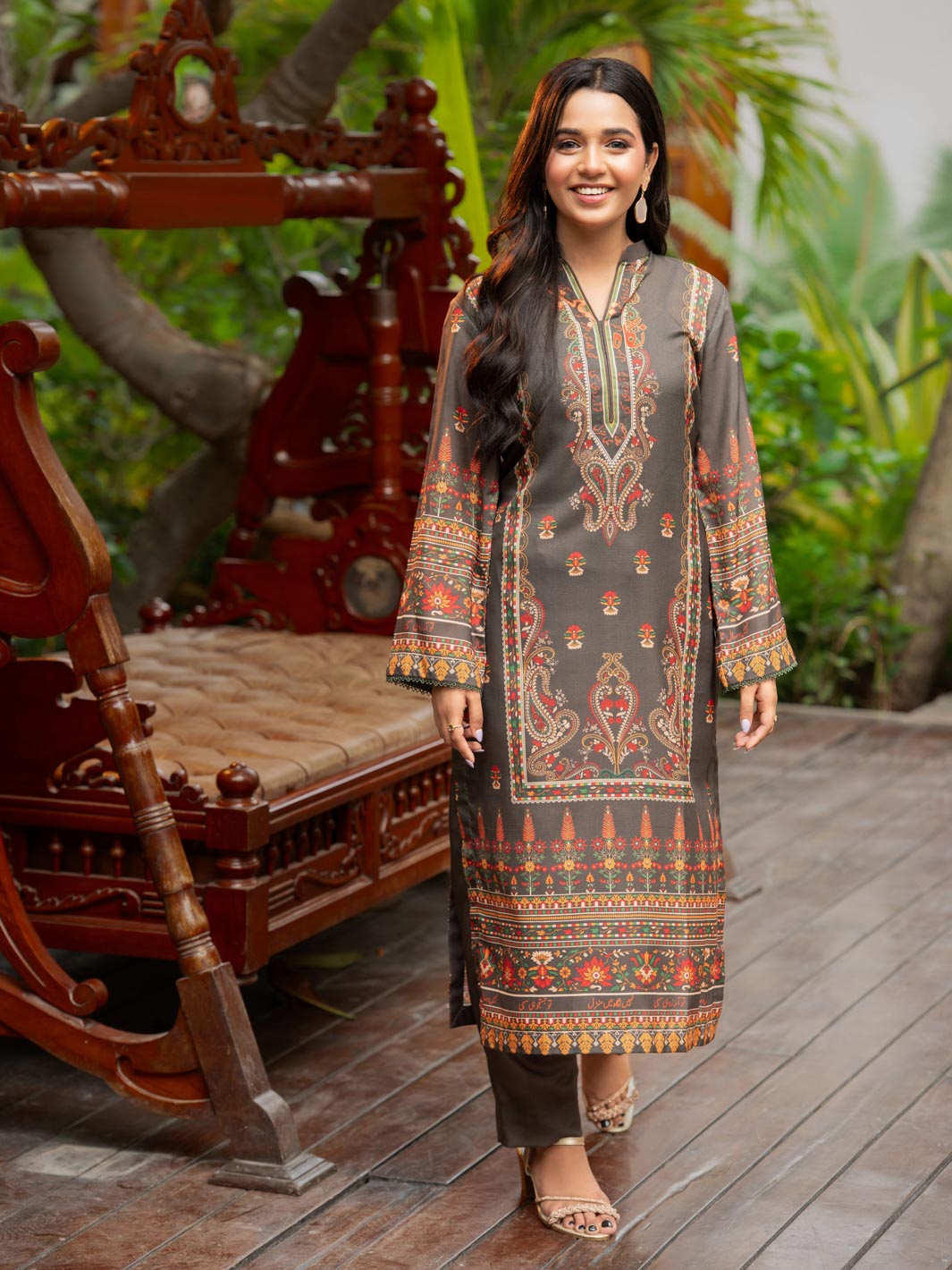 Tng By Md Stitched Collection-Miraas | 2 Piece | Printed | Olive