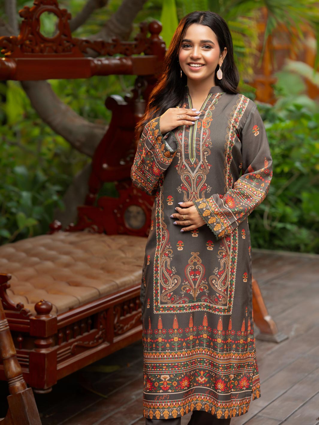 Tng By Md Stitched Collection-Miraas | 2 Piece | Printed | Olive
