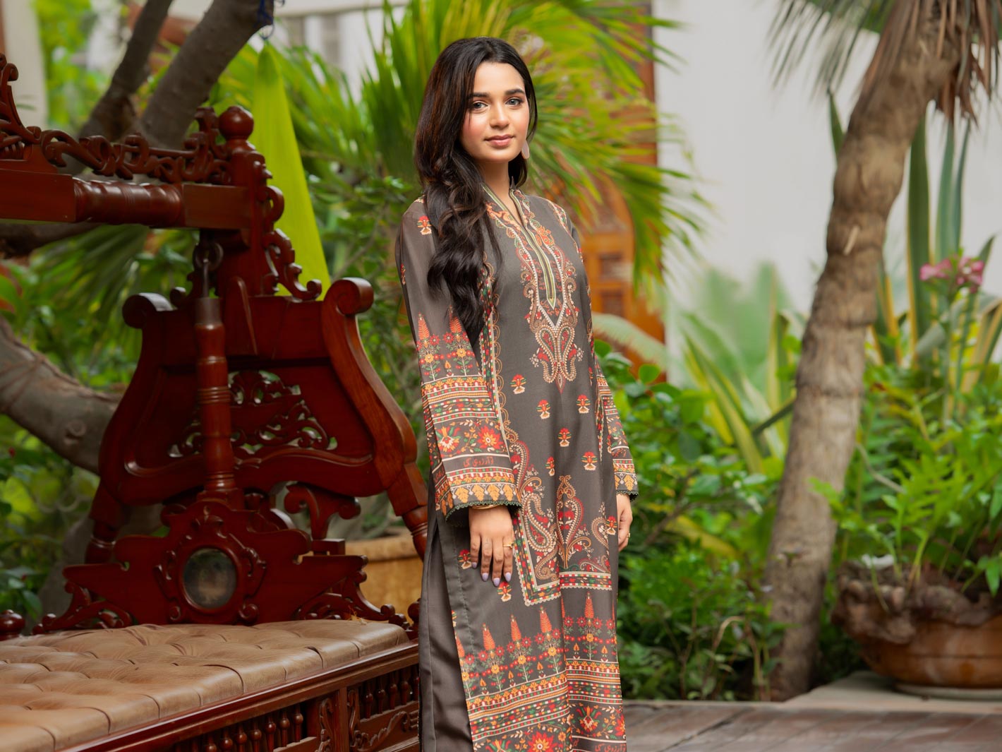 Tng By Md Stitched Collection-Miraas | 2 Piece | Printed | Olive