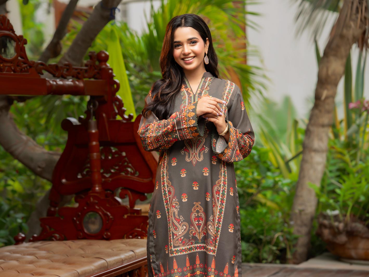 Tng By Md Stitched Collection-Miraas | 2 Piece | Printed | Olive