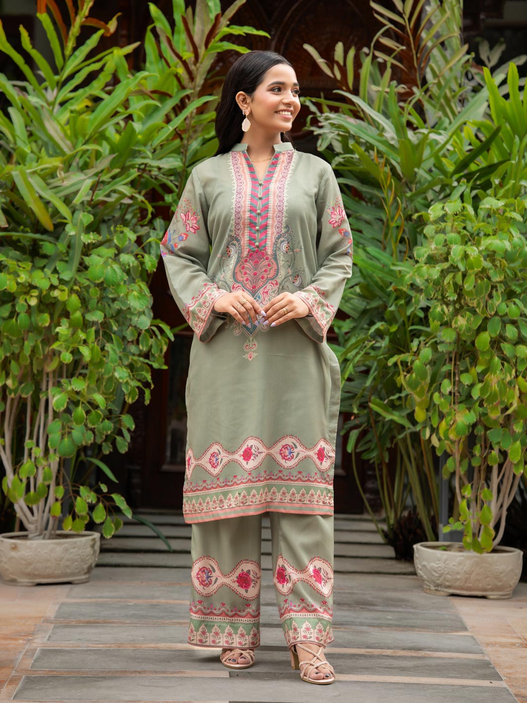 Tng By Md Stitched Collection-Mehtaab | 2 Piece | Printed | Green
