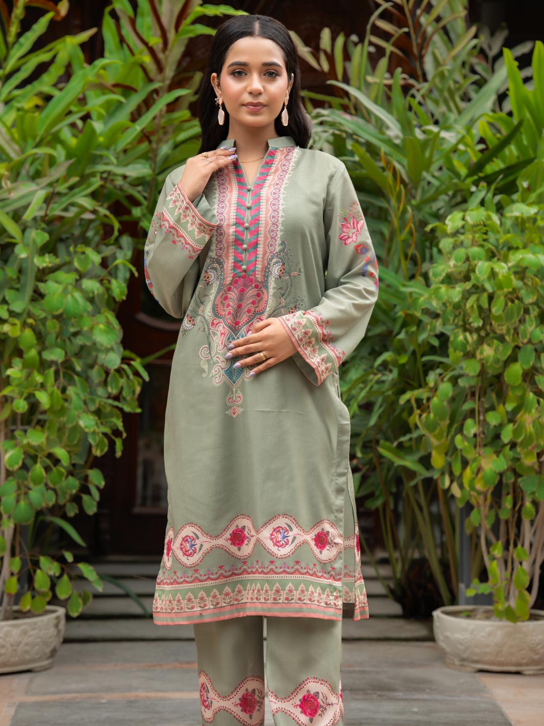 Tng By Md Stitched Collection-Mehtaab | 2 Piece | Printed | Green
