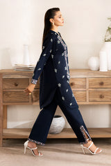 Zarposh Unstitched 2 Piece Emb Cotton Collection-Pearl