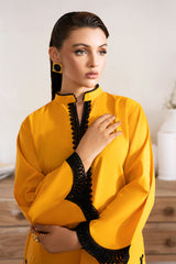Zarposh Unstitched 2 Piece Emb Cotton Collection-Amber