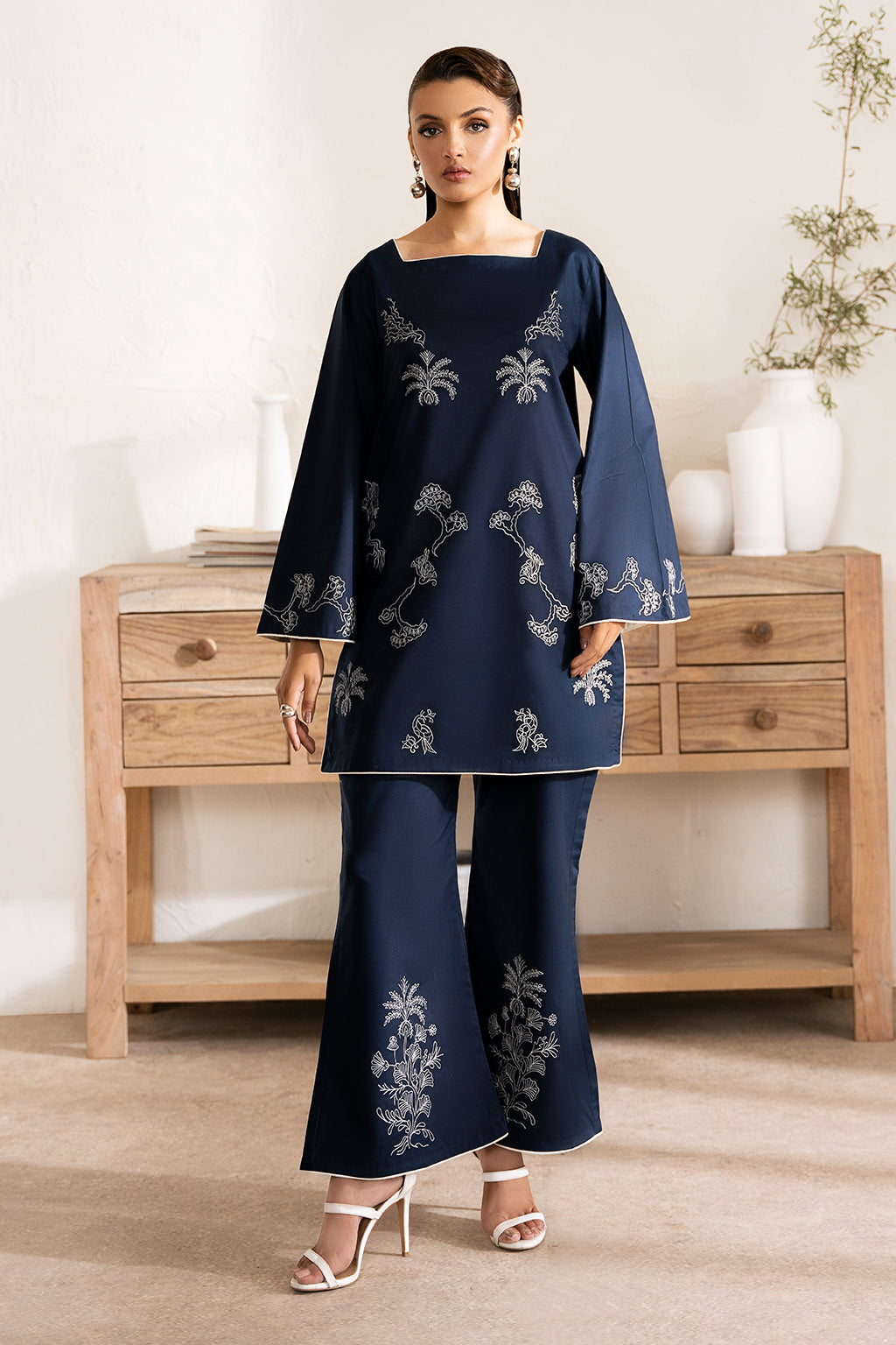 Zarposh Unstitched 2 Piece Emb Cotton Collection-Opal