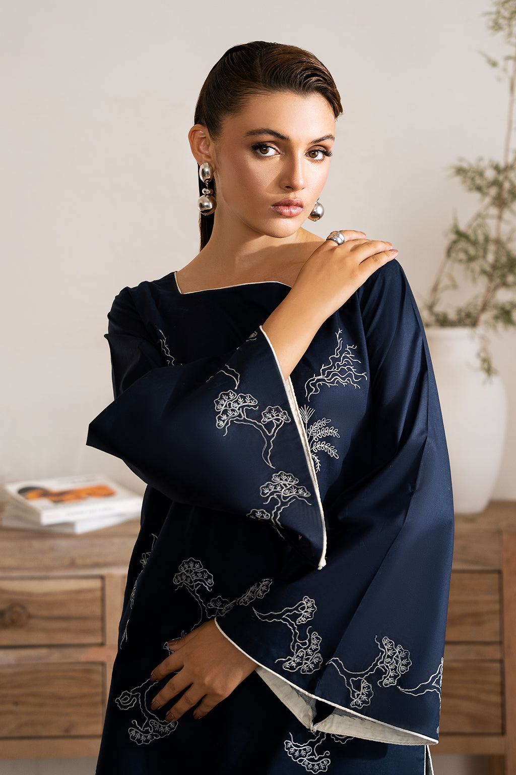 Zarposh Unstitched 2 Piece Emb Cotton Collection-Opal