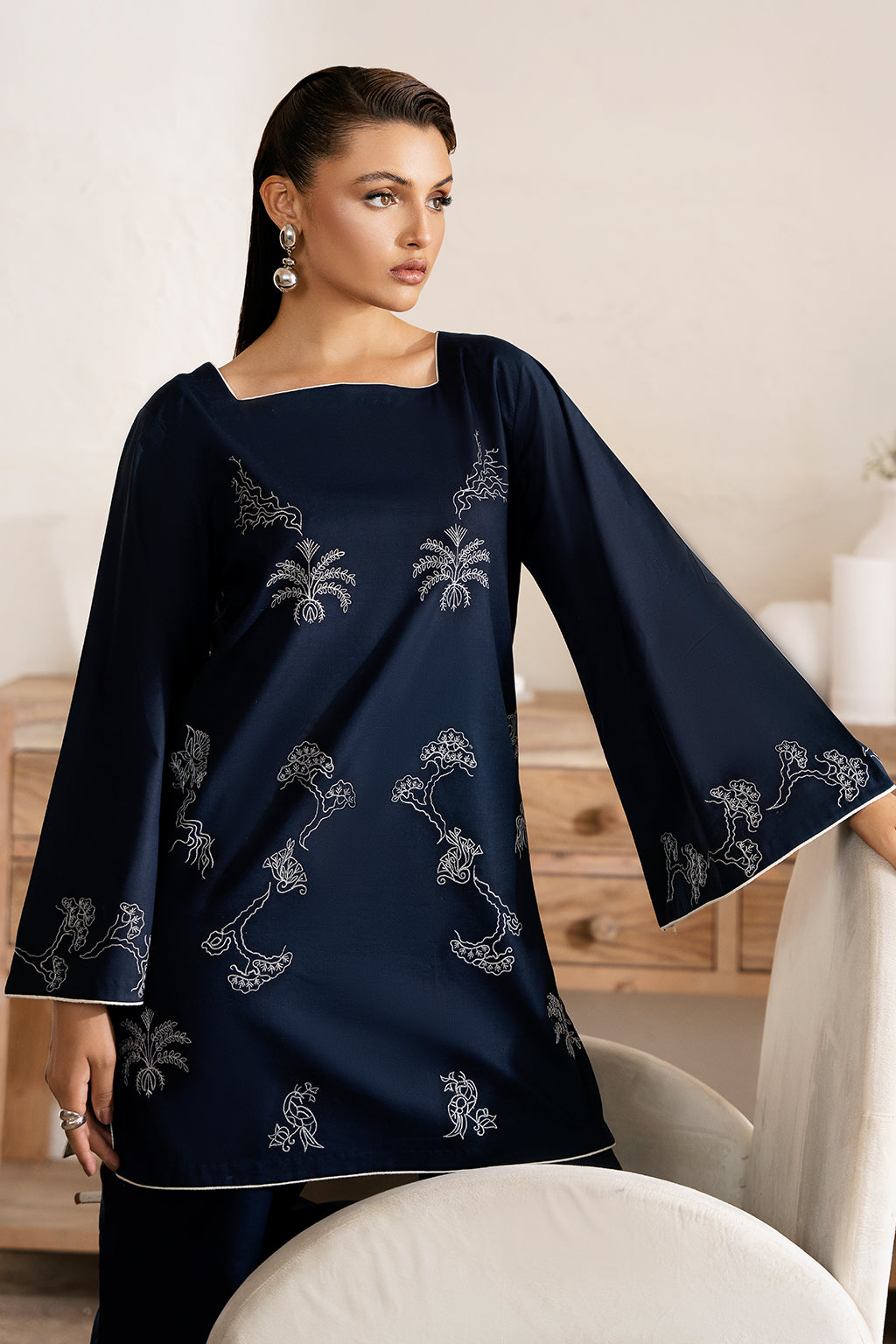 Zarposh Unstitched 2 Piece Emb Cotton Collection-Opal