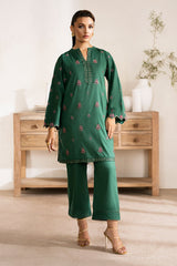 Zarposh Unstitched 2 Piece Emb Cotton Collection-Jade