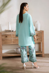 Zarposh Unstitched 2 Piece Emb Cotton Collection-Aqua