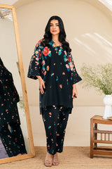 Amal Stitched 2 Piece Summer Cambric Collection-Noir