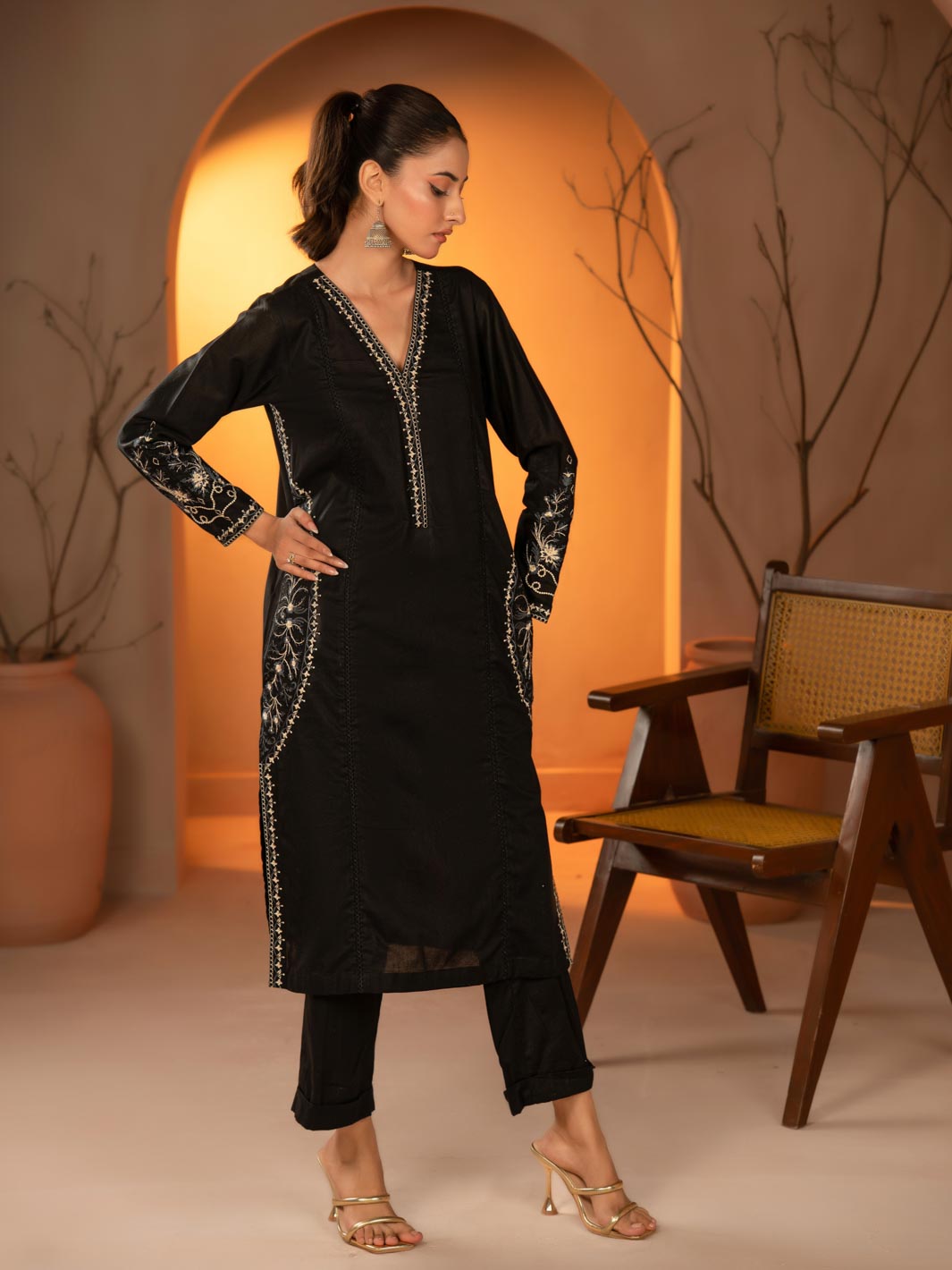 Tng By Md Stitched Collection-Crimson | Black