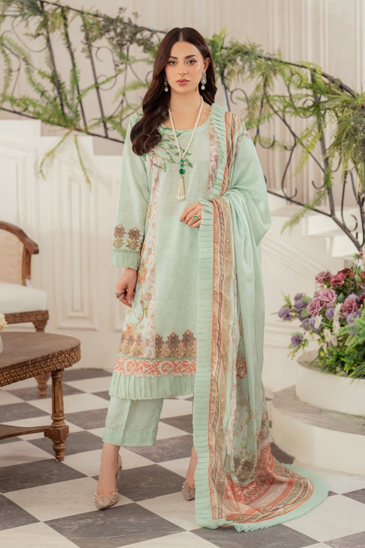Panache Apparel Unstitched Collection-Sage