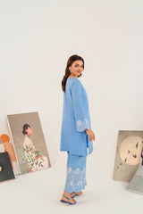 Zoya Zafar Stitched 2 Piece Cotton Collection'2025-Blue Adornment