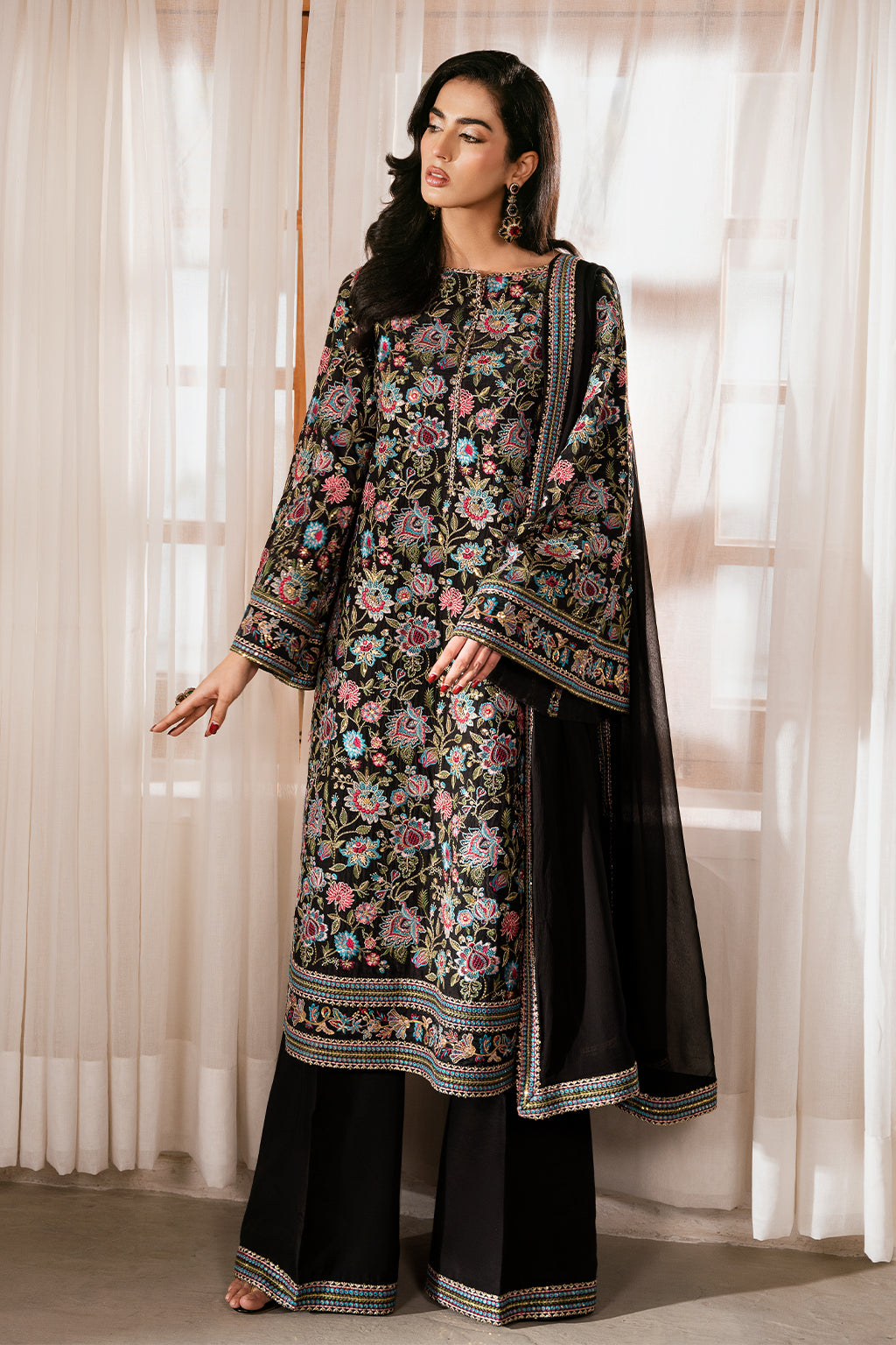 Meeru By Sheenora Stitched 3 Piece Festive Pret Collection'2025-MIDNIGHT ELEGANCE