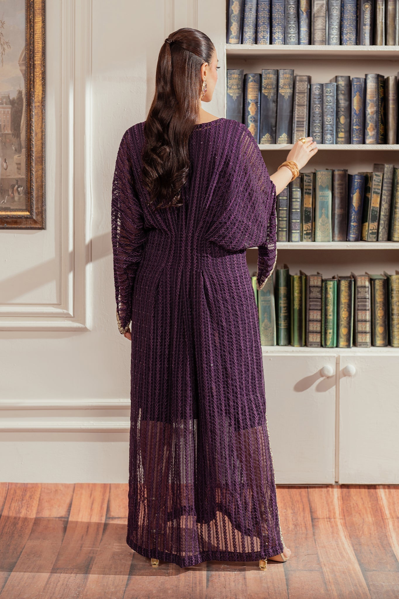 Elegance by Panache Apparel Stitched Festive Collection-Plum Kaftan
