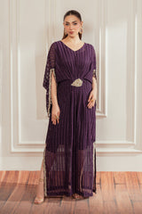 Elegance by Panache Apparel Stitched Festive Collection-Plum Kaftan