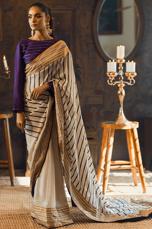 Qarmazi By Zaaviay Stitched Neda (Saree)