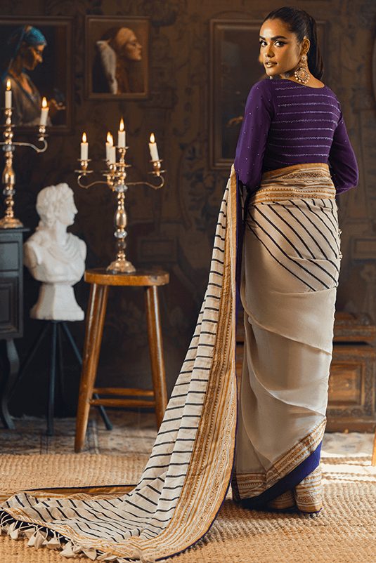 Qarmazi By Zaaviay Stitched Neda (Saree)