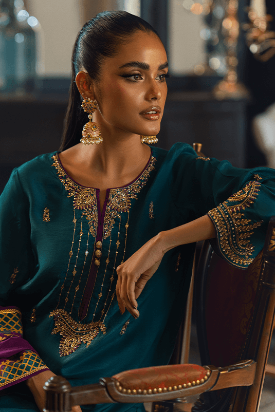 Qarmazi By Zaaviay Stitched Nahal (Three Piece)
