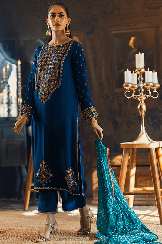 Qarmazi By Zaaviay Stitched Meesha (Three Piece)