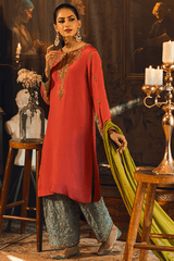 Qarmazi By Zaaviay Stitched Paniz (Three Piece)