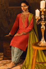 Qarmazi By Zaaviay Stitched Paniz (Three Piece)