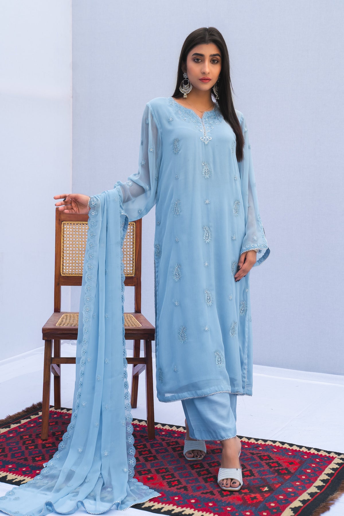Najia Zia Stitched 3 Piece Formals Collection'2025-Azure