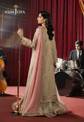 Asim Jofa Premium Festive Ajpf-24 Embroidered Spun Raw Silk 3 Pcs