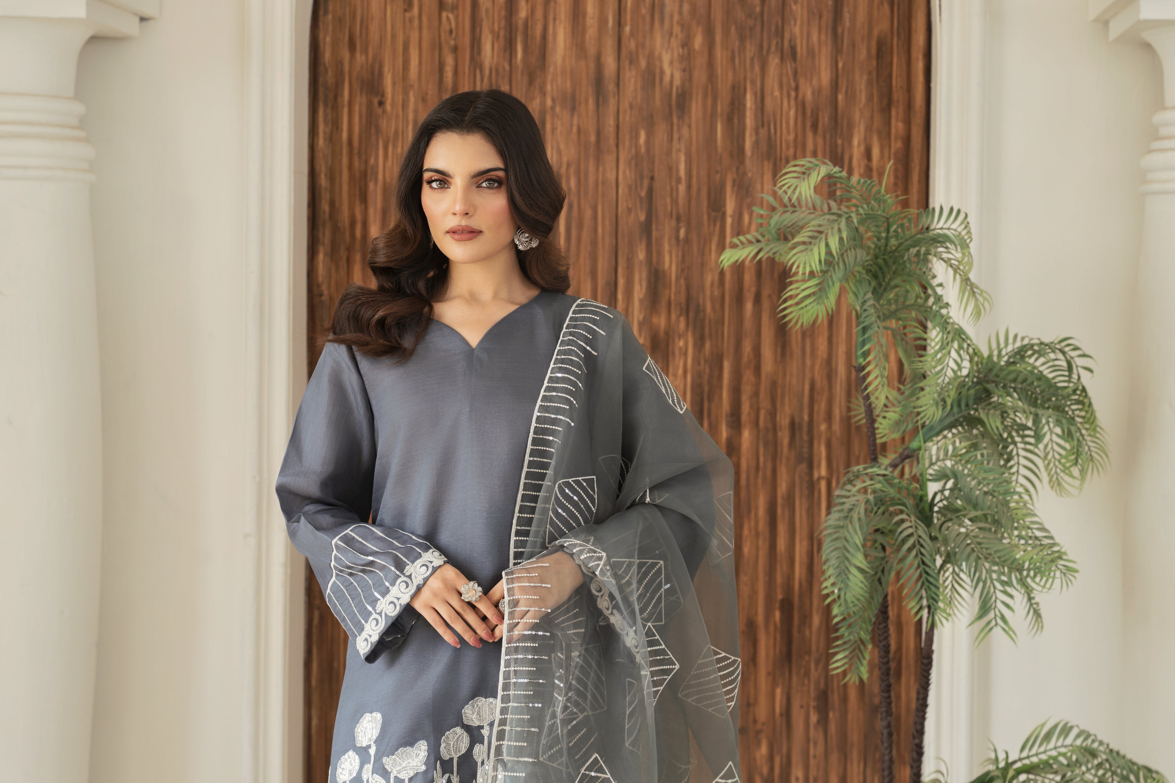 Zoya Zafar Stitched 3 Piece Silk Collection'2025-Farshi Shalwar 11
