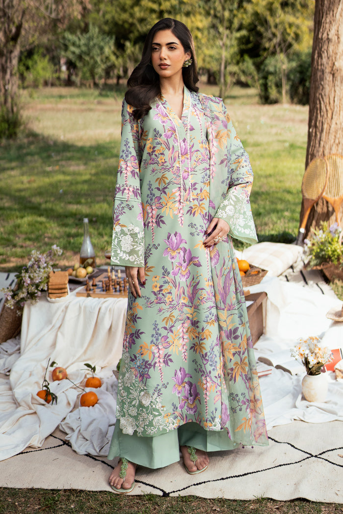Fresco By Sheenora Stitched 3 Piece Lawn Edit Collection'2025-Flourish Green