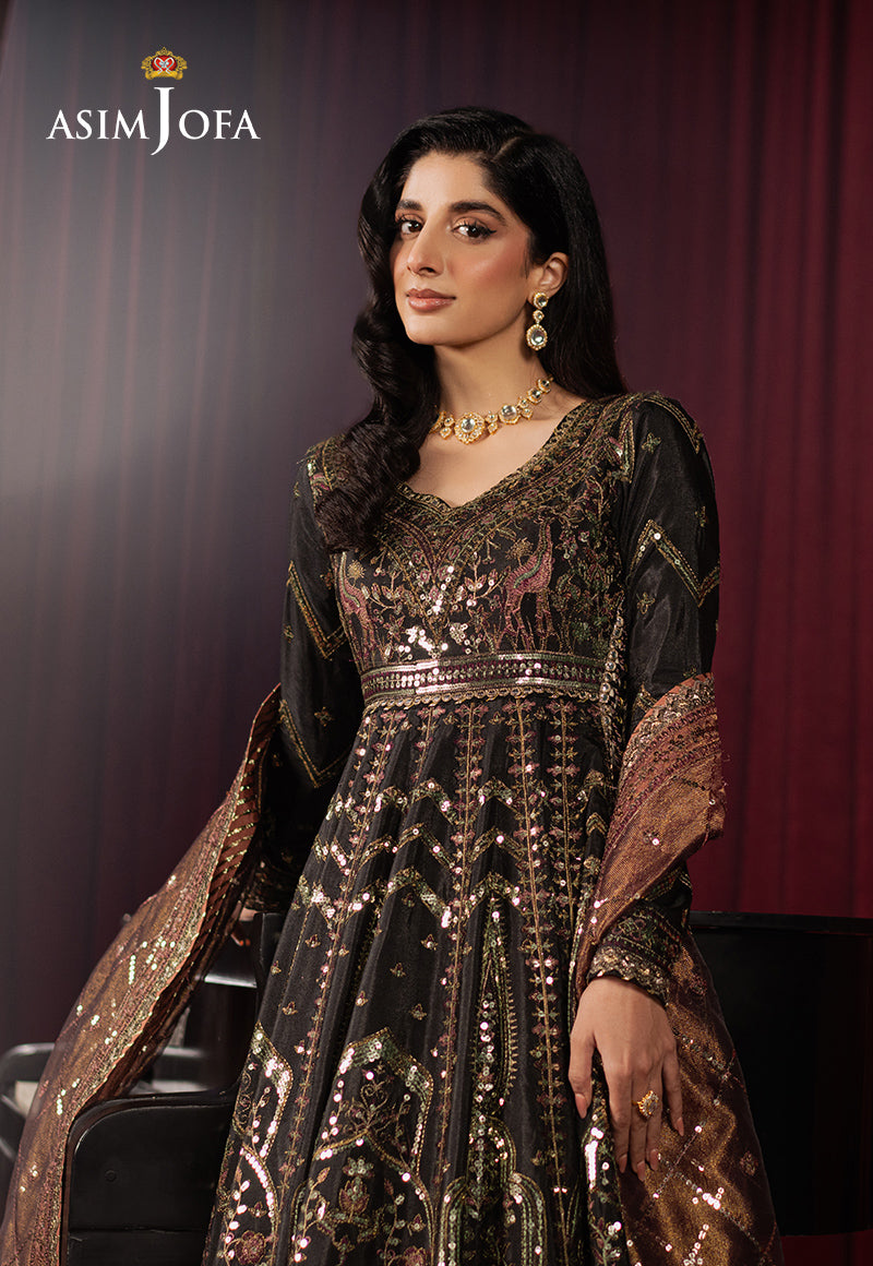 Asim Jofa Premium Festive Ajpf-38 Embroidered Shimmer Silk 3 Pcs