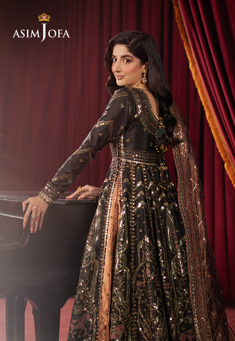 Asim Jofa Premium Festive Ajpf-38 Embroidered Shimmer Silk 3 Pcs