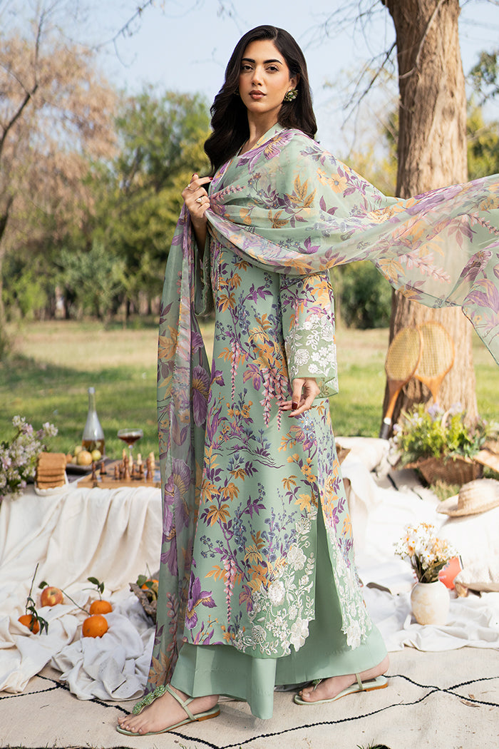 Fresco By Sheenora Stitched 3 Piece Lawn Edit Collection'2025-Flourish Green