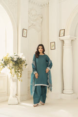 Zoya Zafar Stitched 3 Piece Silk Collection'2025-Farshi Shalwar 08