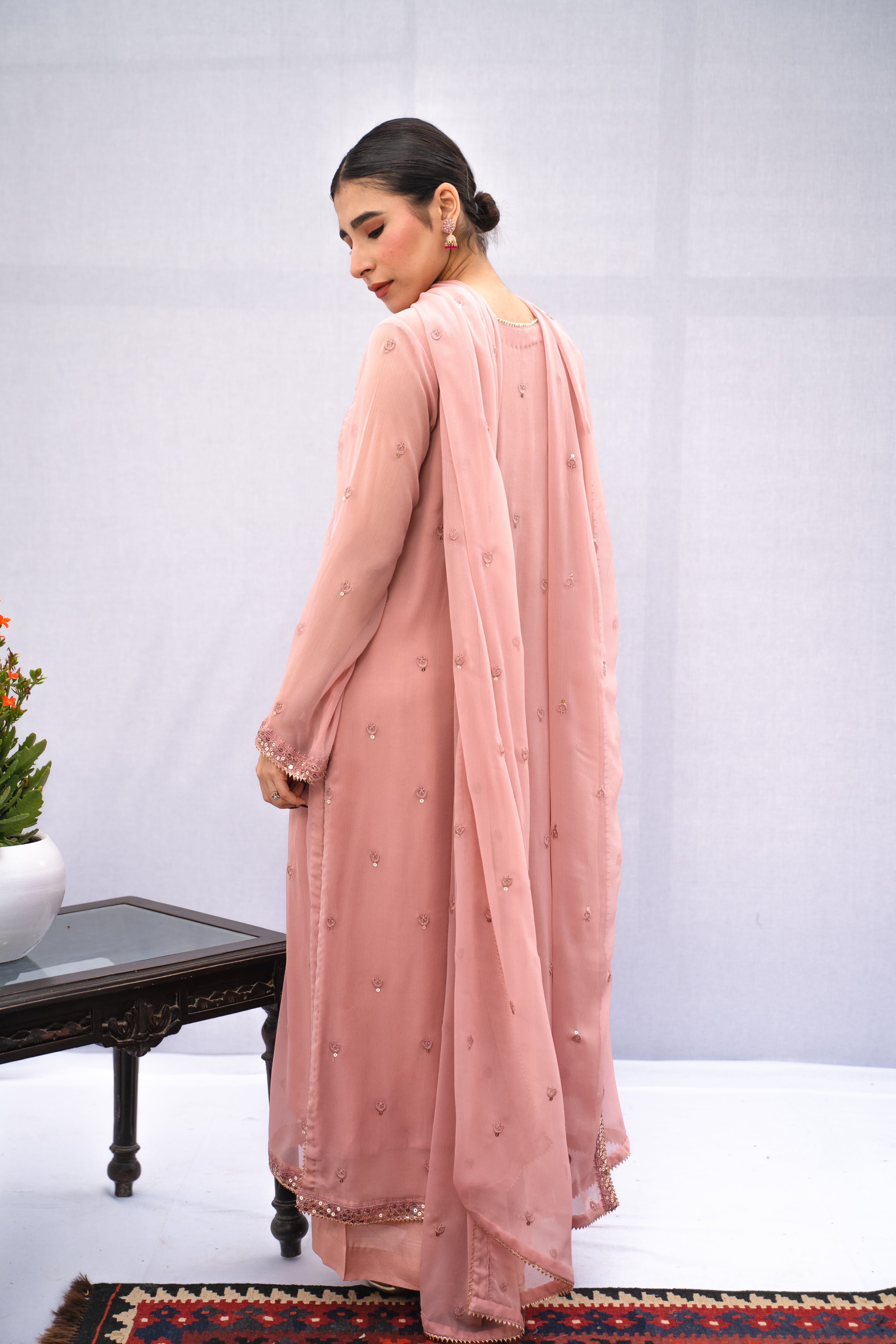 Najia Zia Stitched 3 Piece Formals Collection'2025-Salmon