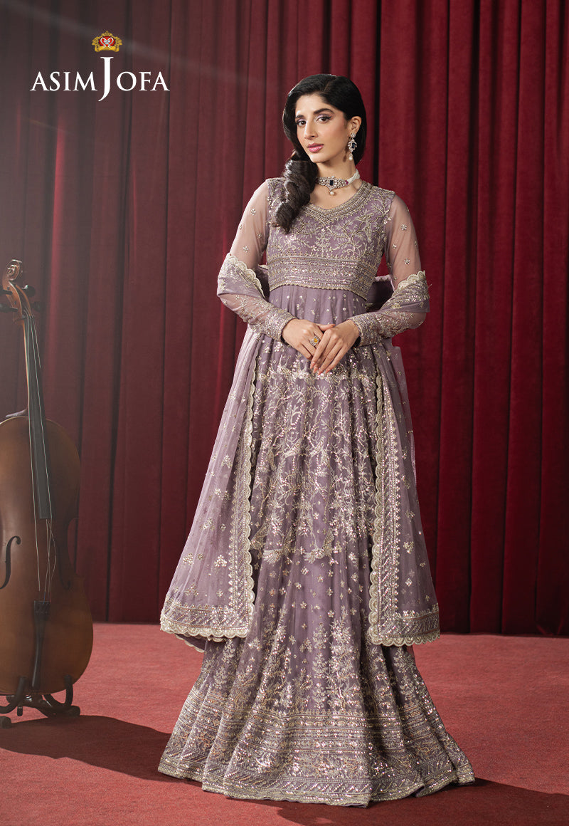 Asim Jofa Premium Festive Ajpf-34 Embroidered Net 3 Pcs