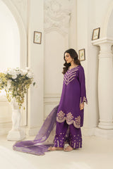 Zoya Zafar Stitched 3 Piece Silk Collection'2025-Farshi Shalwar 01