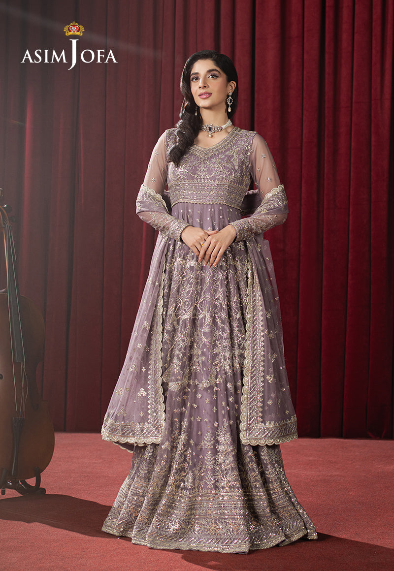 Asim Jofa Premium Festive Ajpf-34 Embroidered Net 3 Pcs