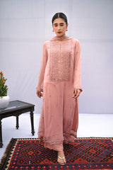 Najia Zia Stitched 3 Piece Formals Collection'2025-Salmon