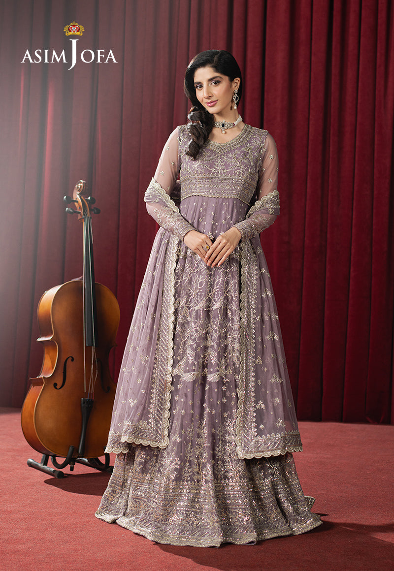 Asim Jofa Premium Festive Ajpf-34 Embroidered Net 3 Pcs