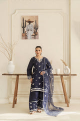 Zoya Zafar Stitched 3 Piece Silk Collection'2025-Farshi Shalwar 03