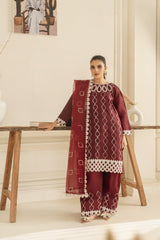 Zoya Zafar Stitched 3 Piece Silk Collection'2025-Farshi Shalwar 04