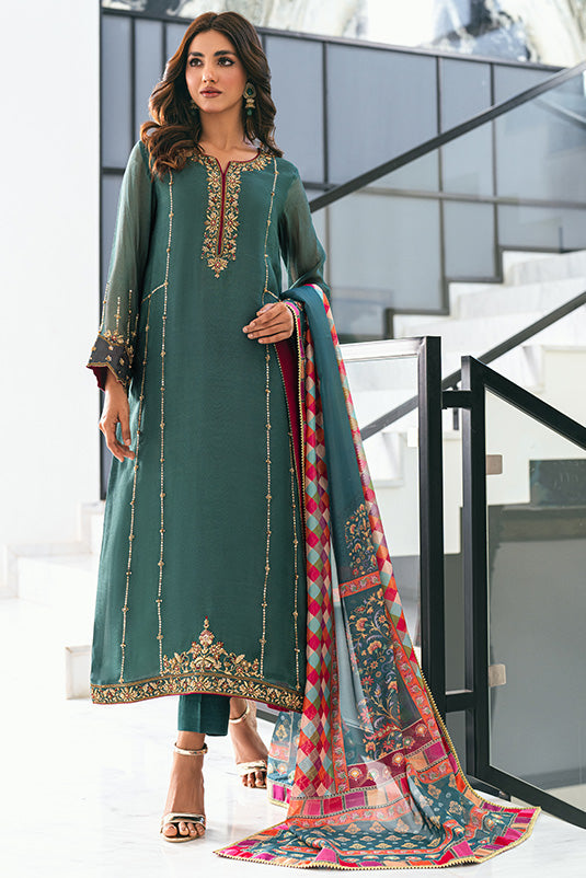 Zaaviay Stitched Eid Edit Collection Shahnaz (Three Piece)