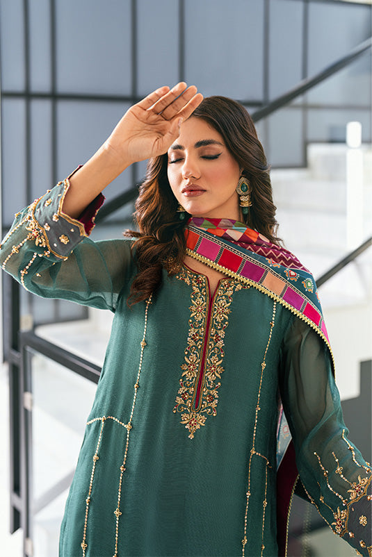 Zaaviay Stitched Eid Edit Collection Shahnaz (Three Piece)