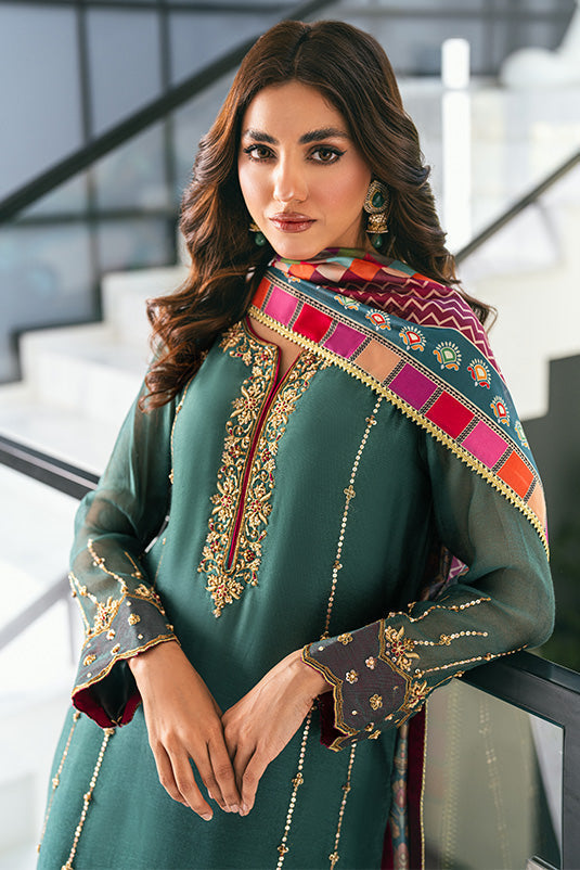 Zaaviay Stitched Eid Edit Collection Shahnaz (Three Piece)